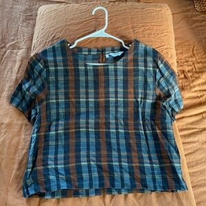 Bridge And Burn Plaid Short Sleeve Top